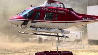 Maniobras de carga de agua a helicóptero Relámpago en Malinalco Estado de México [upl. by Landel869]