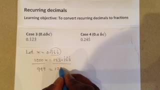 Recurring Decimals to Fractions [upl. by Eehc]