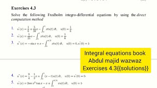 integrodiffenetial eq using direct computation method integral integro computation bsmathsnota [upl. by Rabbi]