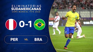 PERÚ vs BRASIL 01  RESUMEN  ELIMINATORIAS SUDAMERICANAS  FECHA 2 [upl. by Airym]