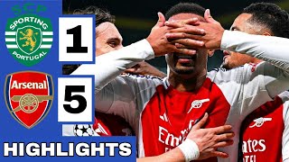 🔴Sporting CP vs Arsenal 15 Extended HIGHLIGHTS  UEFA Champions League [upl. by Aisat292]