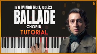 BALLADE NO 1 in G MINOR op 23 Part 1 by Frederic Chopin  Piano Tutorial [upl. by Powder535]