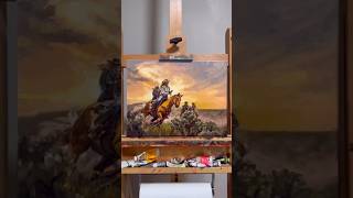 Chasing the Wind art painting creative love horse landscape shorts [upl. by Brenk]