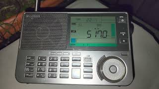 Sangean ATS909X2 does tune Mediumwave 518 kHz Navtex frequency but low audio [upl. by Alsi65]