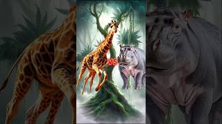 Giraffe vs Animals amp Jurassic World animalbattle hippo [upl. by Ocnarfnaig]