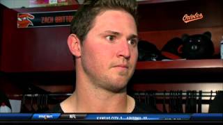 Zach Britton discusses his pitching performance against the A’s [upl. by Yenial]