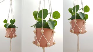 🍀DIY PORTAMACETAS de MACRAME paso a paso PRINCIPIANTES  DIY Macrame Plant Hanger for Beginners [upl. by Ahsinauj]