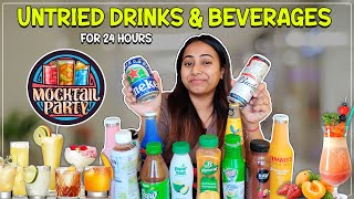 Untried Drinks amp Beverages for 24 Hours  Challenge Extremely Gone Wrong 🤦‍♀️ [upl. by Nnylatsyrc]