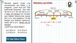 CRONOMETRIA Tiempo transcurrido y por transcurrir RETO  Razonamiento Matemático [upl. by Alvord552]