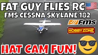 FMS SKYLANE CESSNA 182 1500MM HAT CAM FUN by FGFRC aviation fat rc [upl. by Letch]