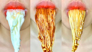 asmr ENOKI MUSHROOMS SPICY CREAM eating sounds [upl. by Ahcrop996]