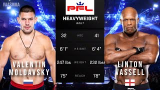 VALENTIN MOLDAVSKY VS LINTON VASSELL FULL FIGHT PFL 4 [upl. by Arukas]