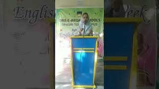 Great talkers are little doers  Award winning speech of Hamna Noor Class 4 [upl. by Esiuol]