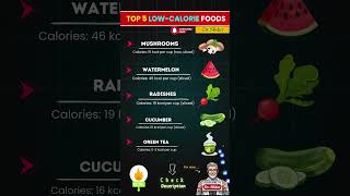 Top 5 Super LowCalorie Foods for Weight Loss  5 Foods To Reduce Body Fat wieghtloss healthyfood [upl. by Odelia]