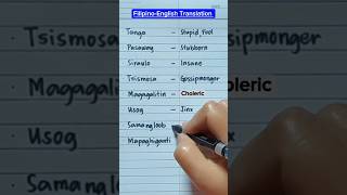 FilipinoEnglish Translation learnfilipino vocabulary shortsfeed shortvideo shorts short [upl. by Maggie]