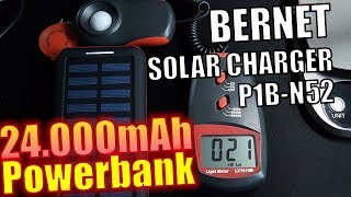 BERNET Solar Charger P1  Test  Powerbank 24000mAh 888Wh  Handson Deutsch [upl. by Marashio]