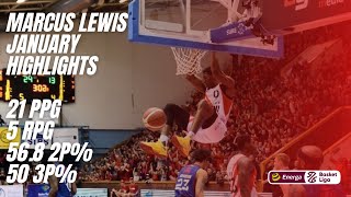 Marcus Lewis January Highlights  Czarni Slupsk Poland EBL [upl. by Ellehsyt625]