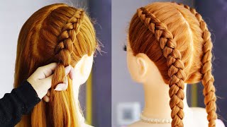 Cute Two Braids Hairstyle For School [upl. by Ybloc404]