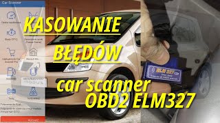 Kasowanie błędów Car Scanner modułem OBD2 ELM327 [upl. by Catt]