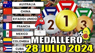 Medallero ACTUALIZADO Juegos Olímpicos París 2024 EN VIVO Domingo 28 hoy Julio 2024 olimpiadas [upl. by Chainey147]