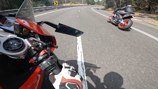 CASUAL SPEEDING WITH MY PANIGALE VS PANIGALE V4 vs RSV4 vs MT 09 [upl. by Eirahs298]