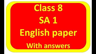 english sa1 question paper 2023 8th class ap 8th class sa1 english question paper 2023 answer key [upl. by Telimay]