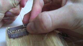 how to sew clips on hair extensions [upl. by Winnick413]