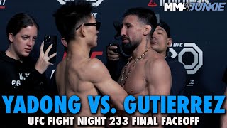 Song Yadong vs Chris Gutierrez Final Faceoff For UFC Fight Night 233 Main Event [upl. by Aldarcy]