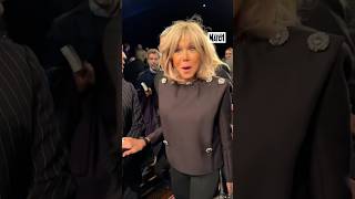 Brigitte Macron assiste au défilé LouisVuitton ✨ [upl. by Enyawal724]