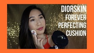 NEW DIOR SKIN Forever Perfecting Cushion Review  Full Day Demo  TrishhYoungg [upl. by Zel]