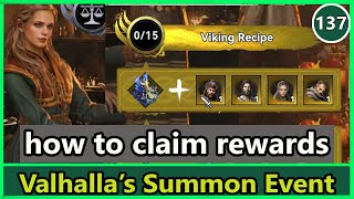 Valhallas Summon Event  How to Claim Legendary Items  Viking Rise Tips [upl. by Attiuqehs]