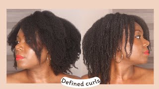 Defined Curls on my Natural Hair using a Deep Conditioner [upl. by Pulchi]