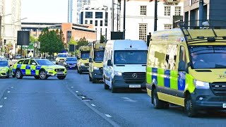 Southport Mass Stabbing Suspect Axel Rudakubana High Security Convoy From Liverpool Crown Court [upl. by Lydell]