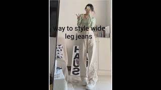 How to style wide leg jeans aestgetic beautyhacks beautytips [upl. by Nennarb]