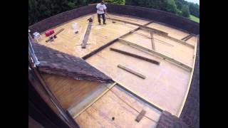 New fibreglass flat roof with decking timelapse [upl. by Ahtikal]