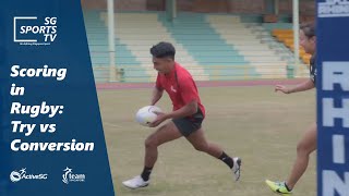 Rugby101 Scoring in Rugby  Try and Conversion Rugby for Beginners [upl. by Jayne425]