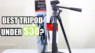 Sunpak 5858D 58quot Aluminum Tripod  Unboxing Setup amp Review [upl. by Naol]