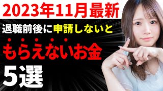 退職前後で申請すればもらえるお金5選【知ってれば得する】2023年11月最新 [upl. by Yerdua]