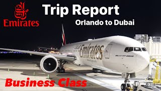 Emirates Business Class Trip Report Orlando to Dubai 777300ER [upl. by Kcoj]