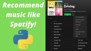 Build a SpotifyLike Music Recommender System in Python [upl. by Fidel739]