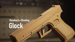 NEW Cardboard Glock With Blowback Shooting Mechanism  Template How to make a Cardboard Gun [upl. by Lavella753]