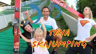 TAYA skoči na pravi skakalnici  Skijumpers wife skijumping BAD IDEA [upl. by Lovering254]