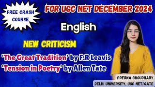 GREAT TRADITION BY FR LEAVIS AND TENSION IN POETRY BY ALLEN TATE  NEW CRITICISM BY LITERARY THEORY [upl. by Ayyidas825]