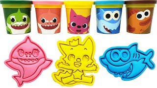 PlayDoh Baby Shark Characters Molds amp Toys Pinkfong Grandpa Shark Grandma Shark [upl. by Strohben907]