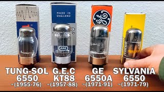 NOS 6550 amp KT88 Tubes Intro  TungSol GEC GE Sylvania for McIntosh MC275 Aegis tube amp [upl. by Wershba]