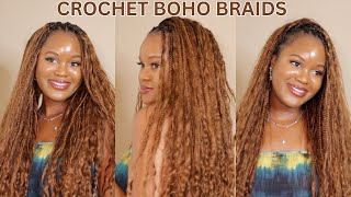 Perfect Color For Fall 🍂  Crochet Boho Knotless Braids Ft Eayon Hair [upl. by Netsruk549]