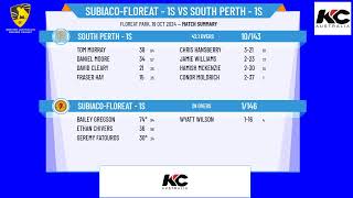 SubiacoFloreat  1s v South Perth  1s [upl. by Llerrem721]