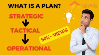 What is a plan amp what are types of plan Strategic Tactical amp Operational Plans 1DoorHR [upl. by Yevad]