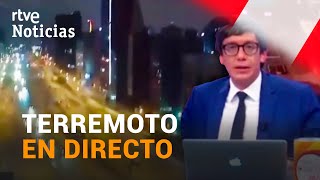 PERÚ Fuerte TERREMOTO retransmitido EN DIRECTO en LIMA sin víctimas mortales  RTVE Noticias [upl. by Foulk]