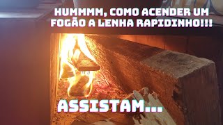 Assistam em três minutos como acender um fogão a lenha [upl. by Irwin838]